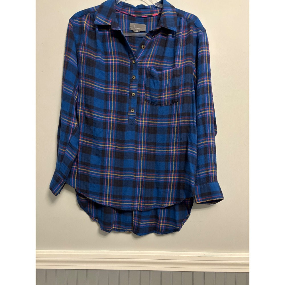 Anthropologie Isadora Plaid‎ Button-Back Tunic Size S - Picture 2 of 12